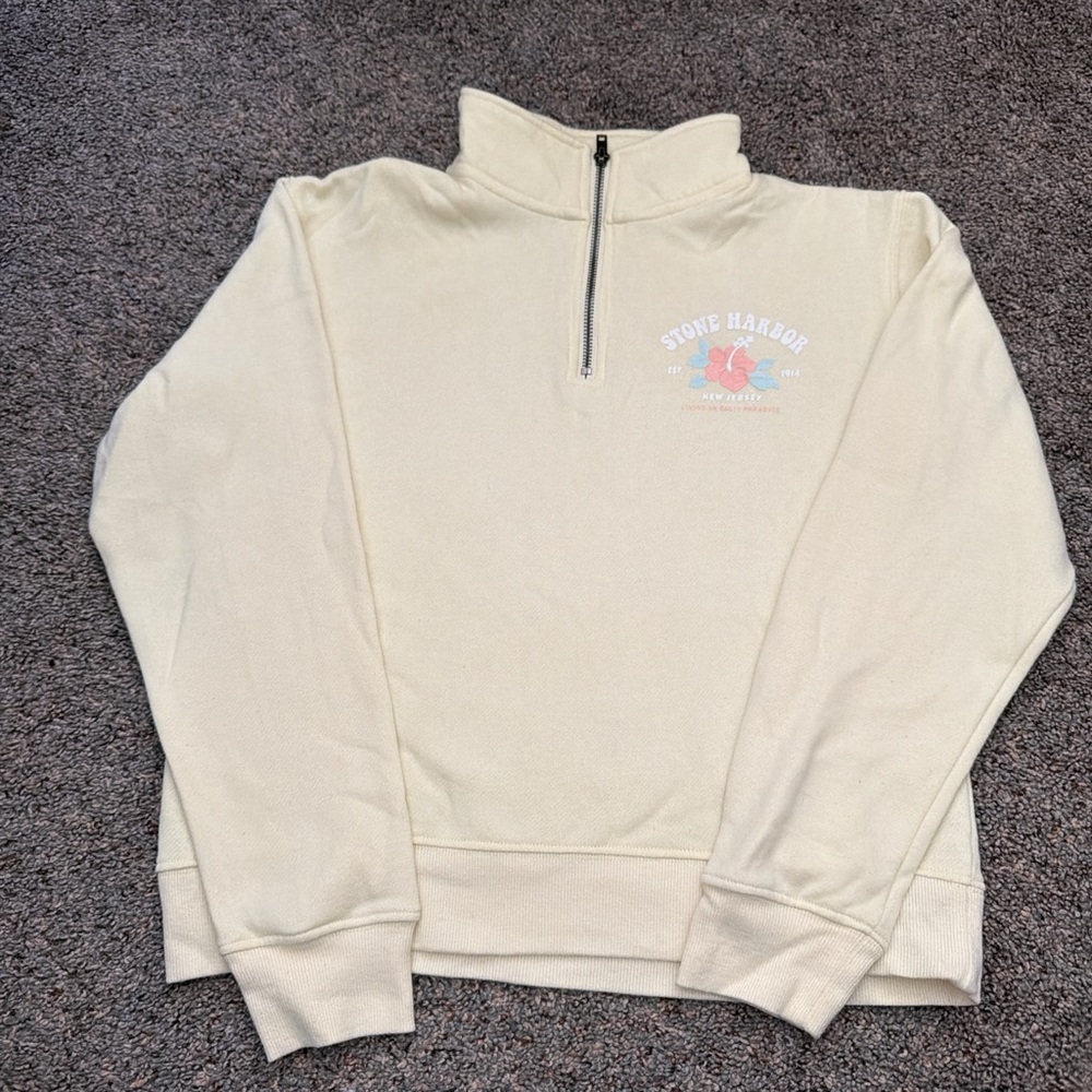 Stone Harbor Cream Quarter-Zip Sweatshirt